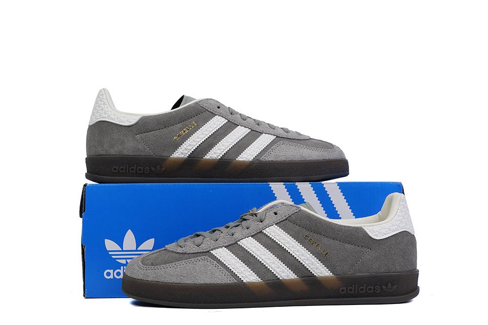 PK GOD Adidas Gazelle Indoor Grey White RETAIL MATERIALS READY TO SHIP